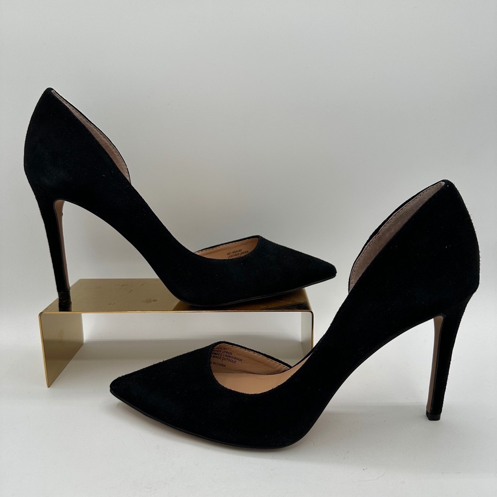 INC INTERNATIONAL CONCEPTS Black Suede D'Orsay Kenjay Pointed Toe Pumps 7 - Picture 2 of 12